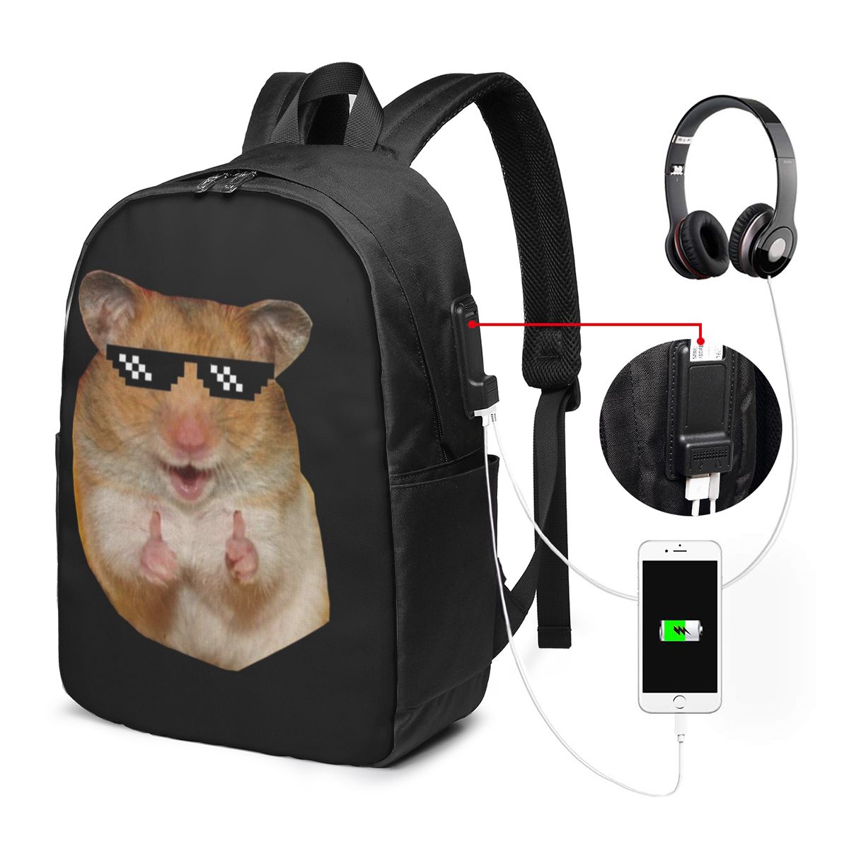 Travel Bags - Divertente zaino a forma di criceto,