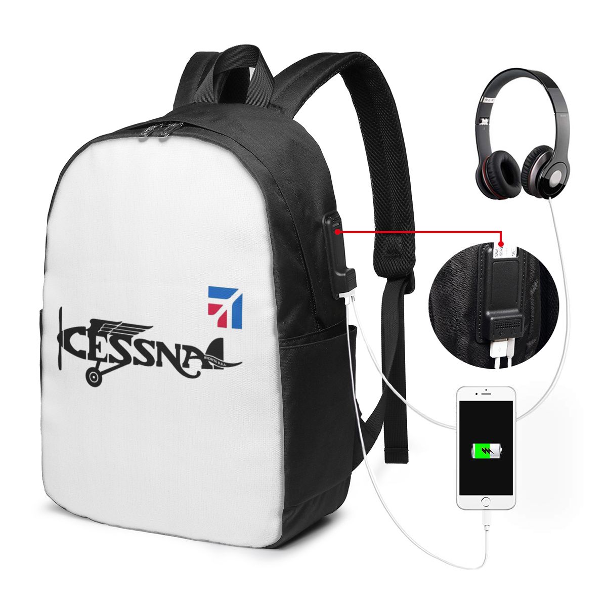 Zaino con logo Cessna, borsa d - Travel Bags recensione e prezzo